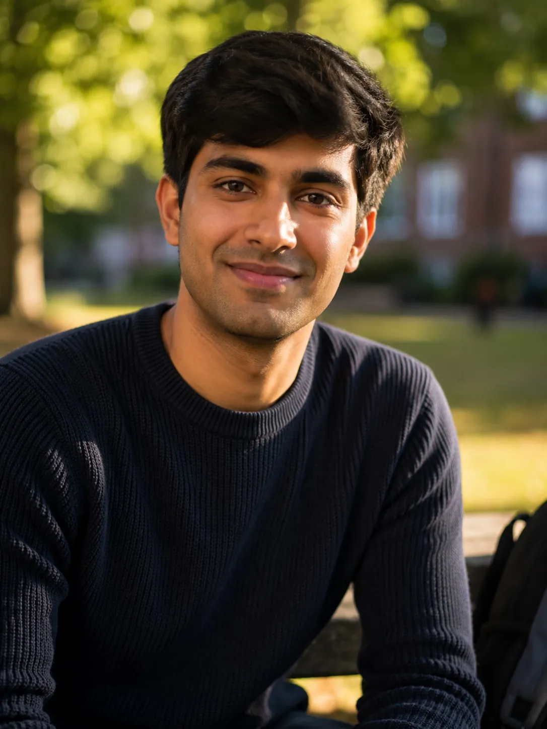 A GSOS host on a UK university campus — a current student, warm and trustworthy