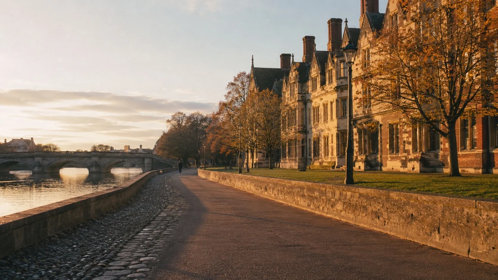 A British university city at golden hour